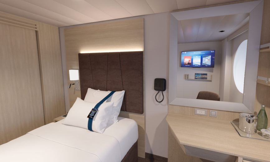 MSC World Europa Studio Buitencabine voor een soloreiziger