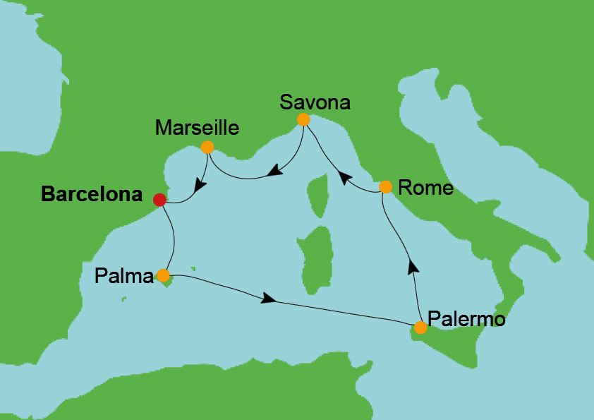 START BARCELONA EN ROME - COSTA TOSCANE