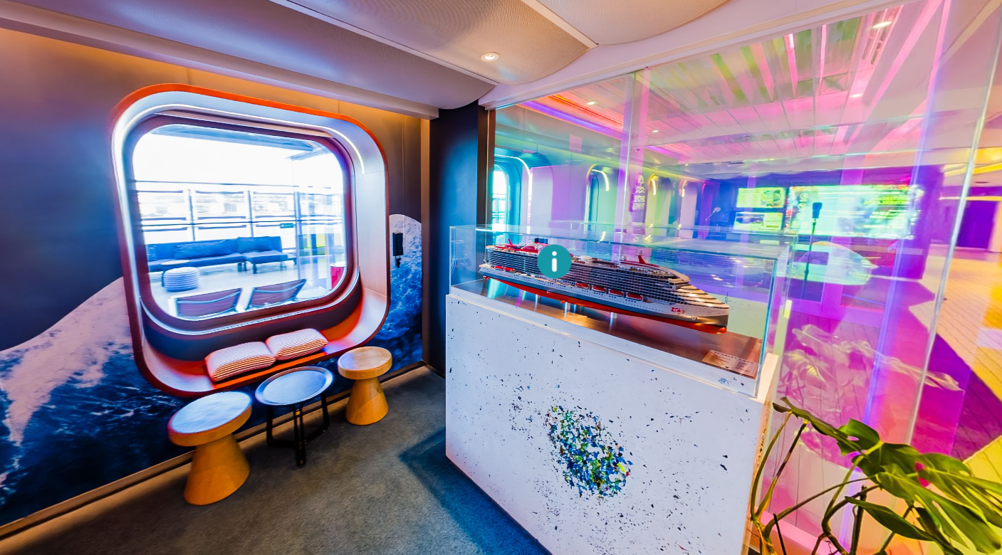 Voorbeeldbeeld van de interactieve 360 graden rondleiding aan boord