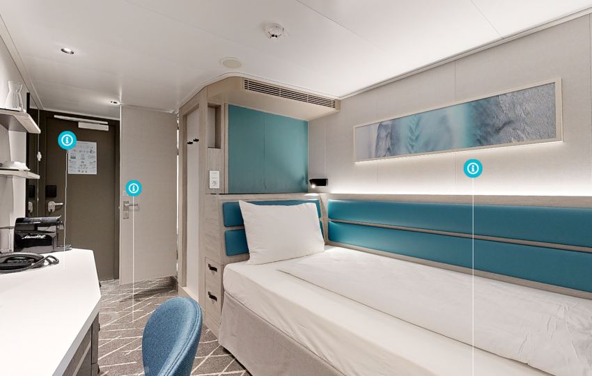 Mein Schiff Relax Solo Binnencabine &ndash; cabinefoto