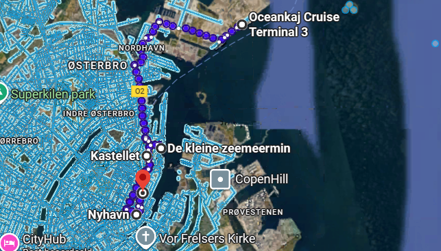 CRUISEHAVEN KOPENHAGEN DENEMARKEN WANDELING